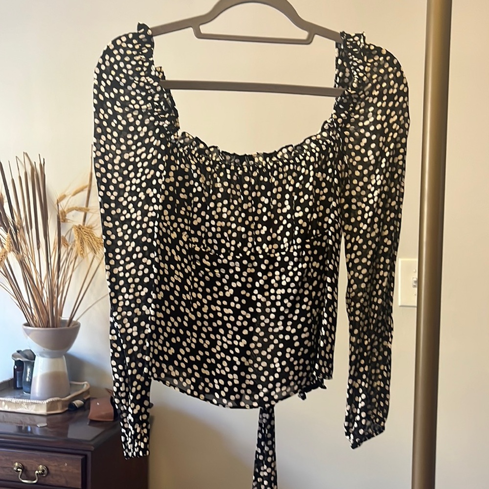 Reformation long sleeve chiffon blouse